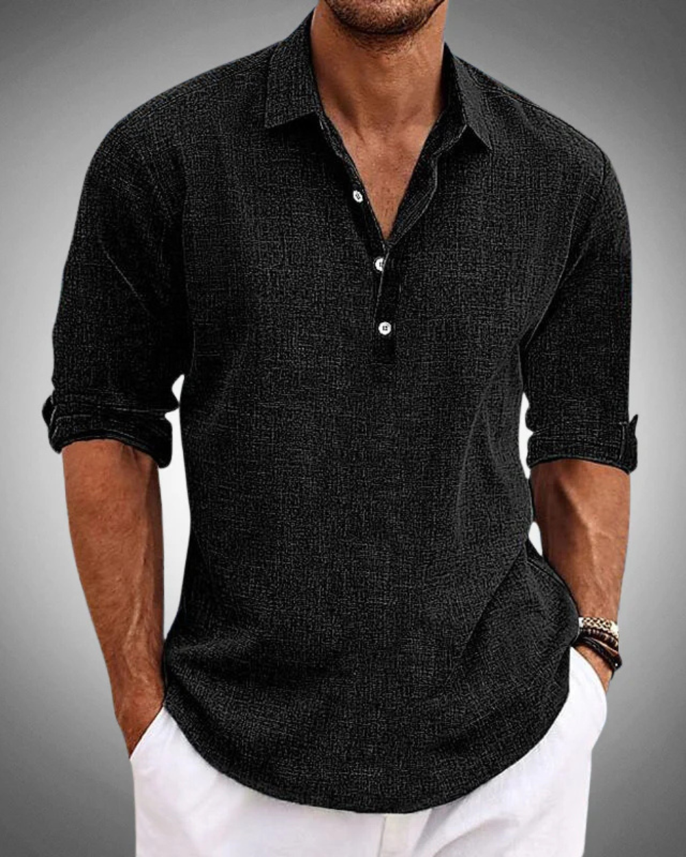 Caleb - Refined Button-Front Classic Shirt