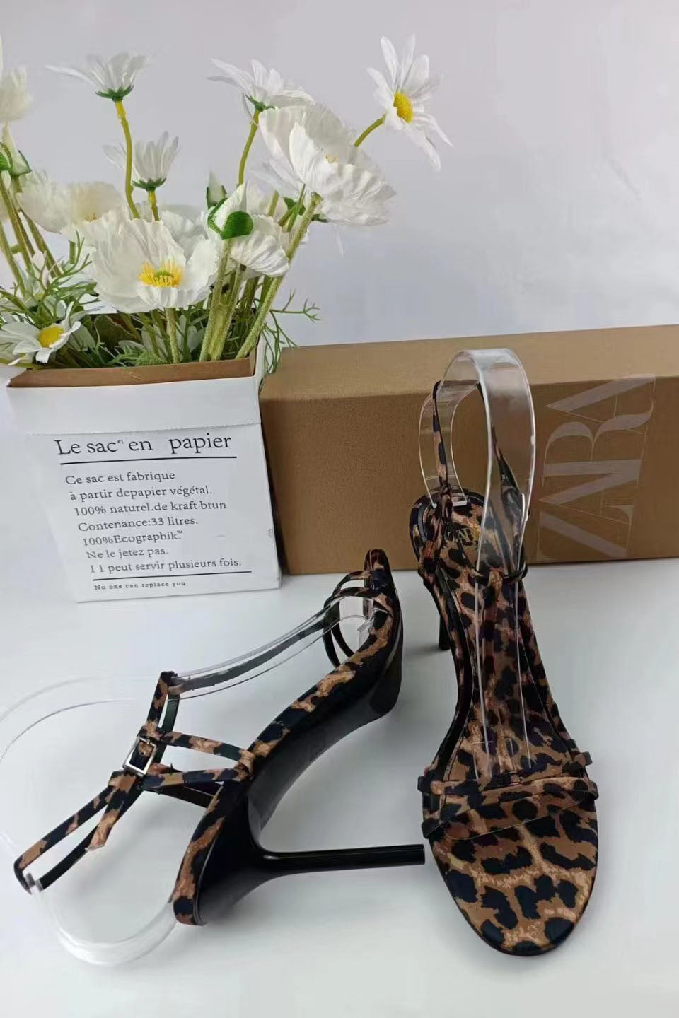 Modern Adjustable Leopard Print High Heels