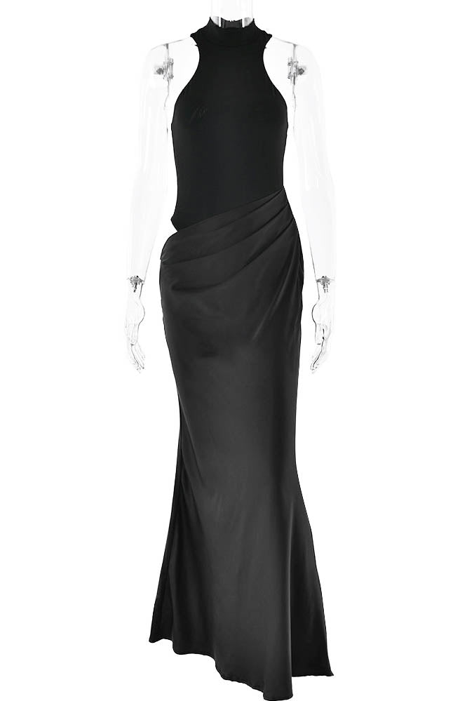 Paneled Cut-Out Fitted Dress