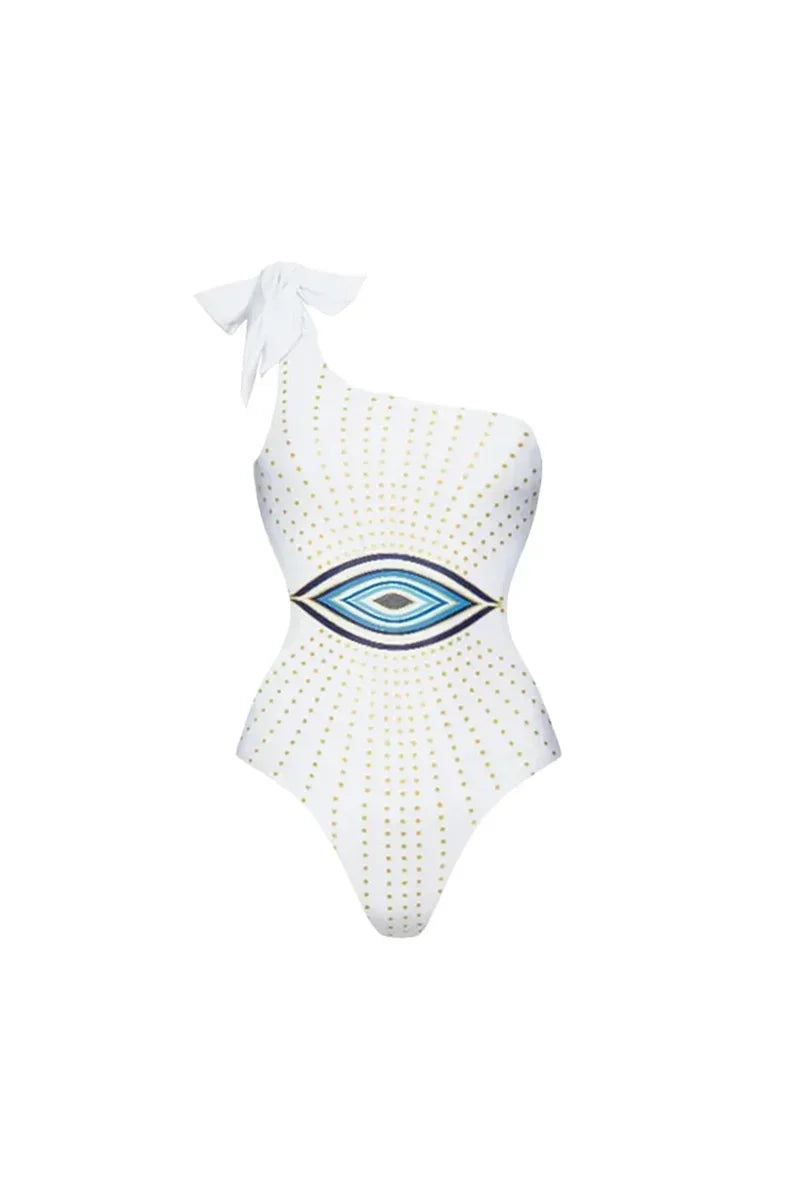 Evil Eye Print One-Piece Swimwear