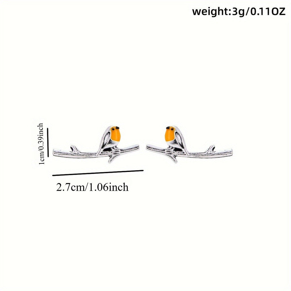 Cartoon Bird Fine Gold Earrings - Limited Edition Collection