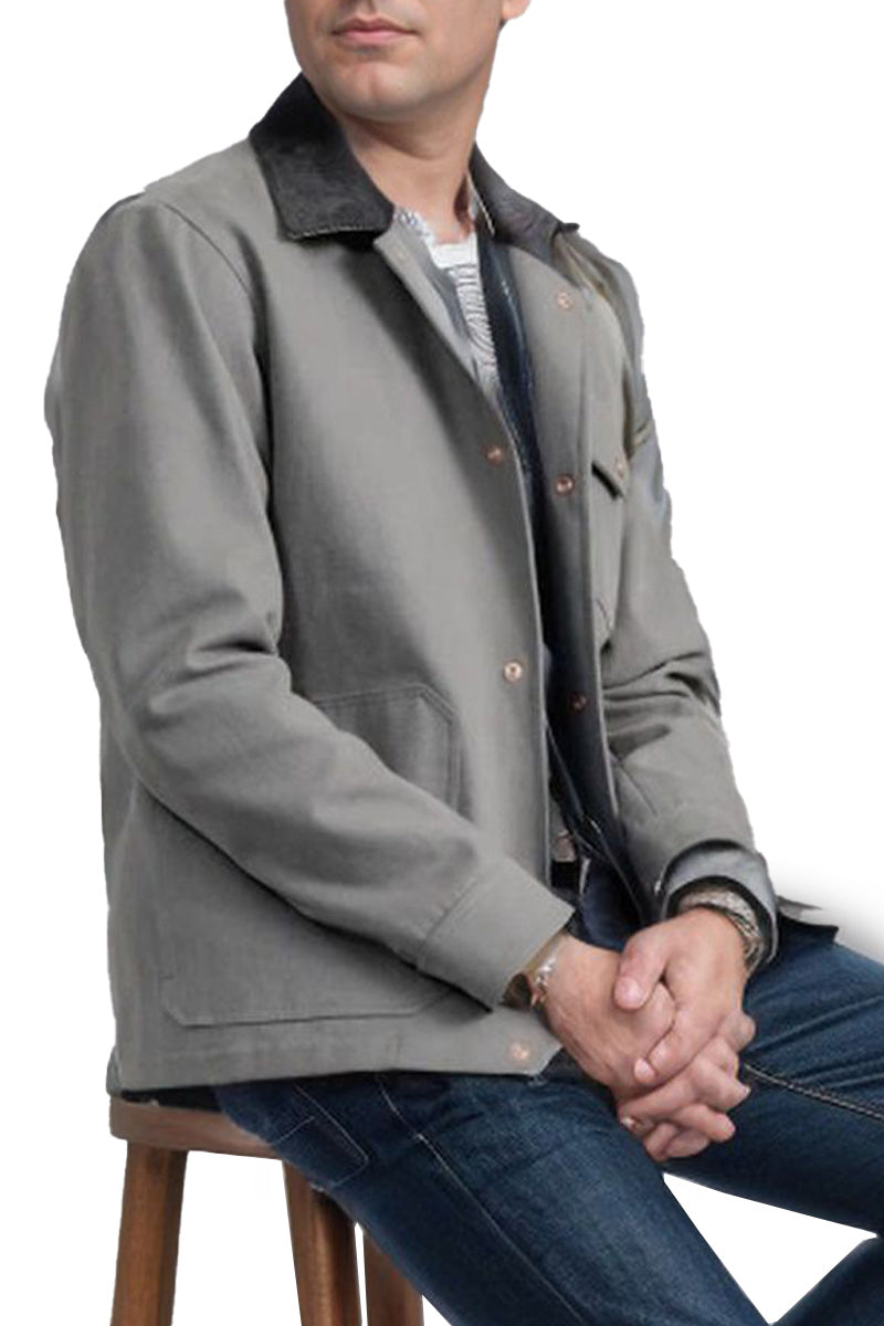 Wool Blend Jacket with Longline Cut