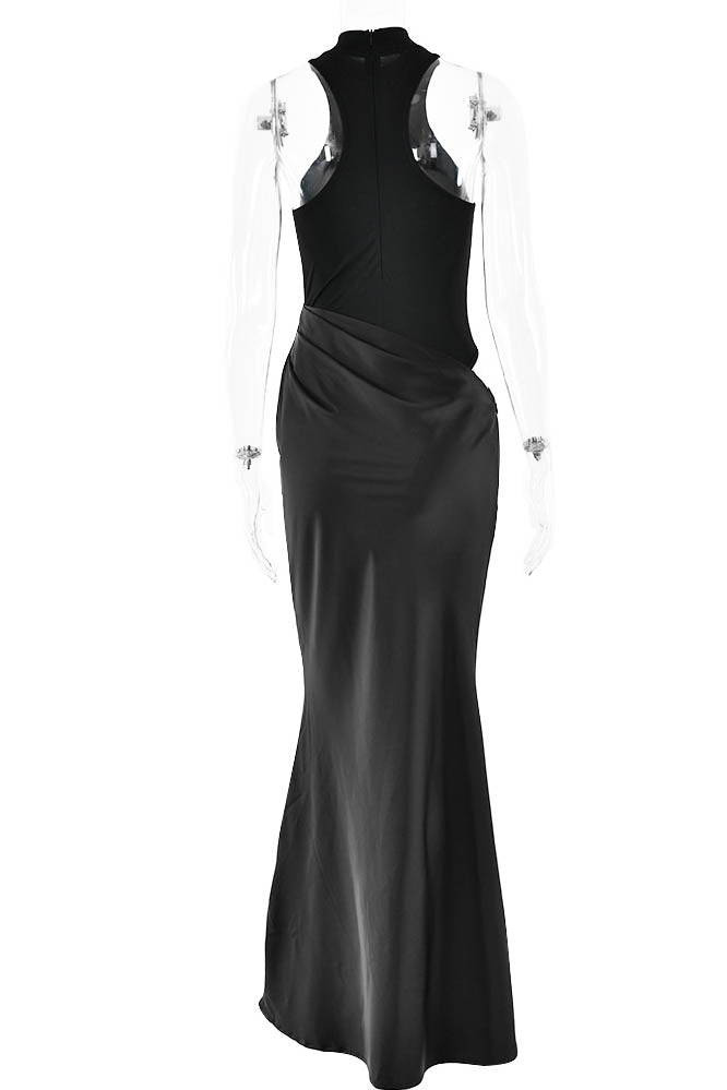 Paneled Cut-Out Fitted Dress