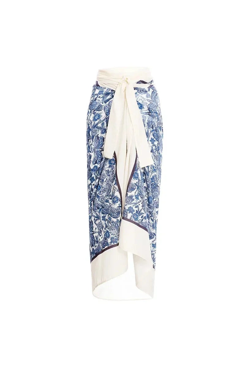 Blue Dragonfly Print Ruffled Two-Piece Bikini