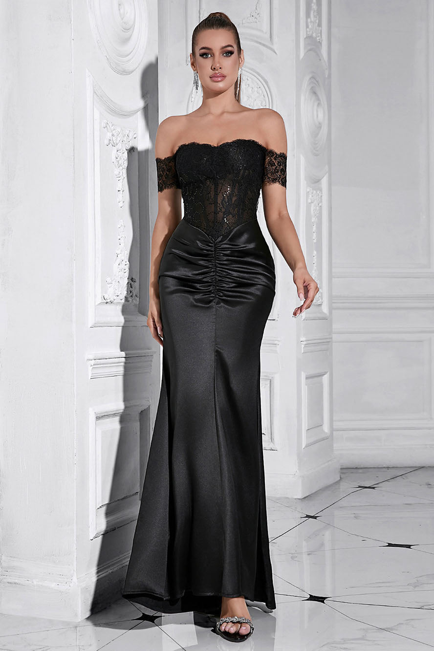 Refined Off-Shoulder Mermaid Gown