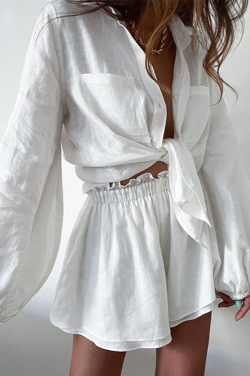 Coordinated Linen Two Piece Shorts Set