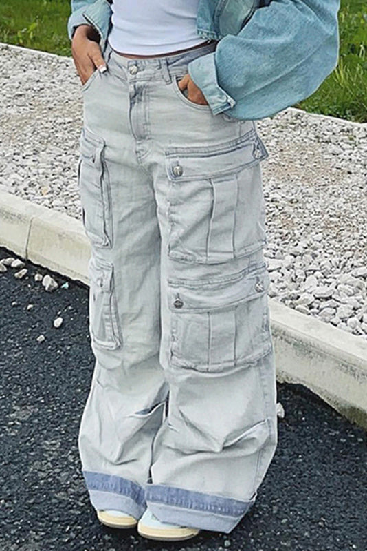 High-Waist Street Denim Jeans