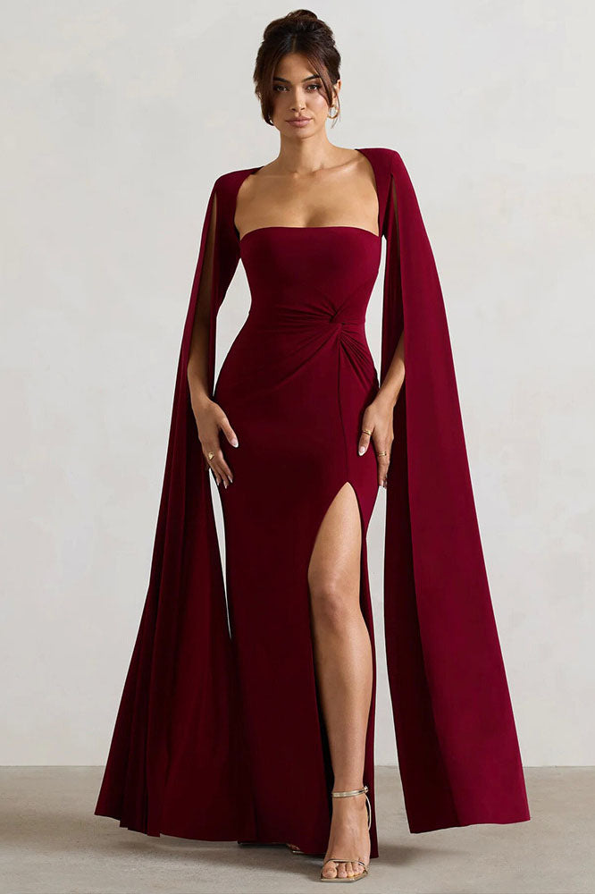 Modern Queen's Cape Slit Dress