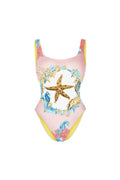 Open-Back Starfish Print Swimsuit Women