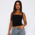 Maryam - Top with Square Neckline and Pleats
