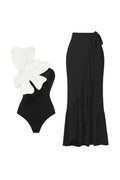 3D Flower Pearl One-Piece Swimwear