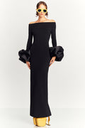 Solid Lantern Sleeve Dress