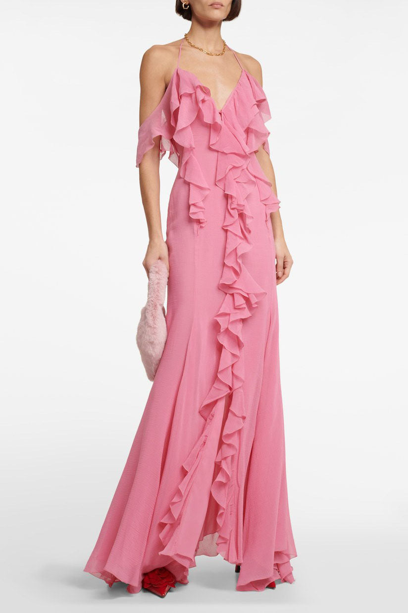 Pink Mist Rose Maxi-Length Dress