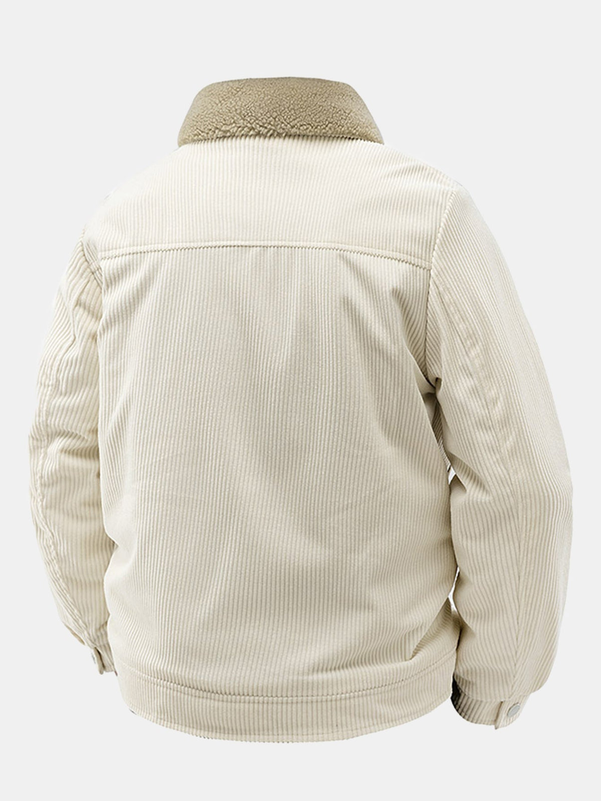 Men's Sherpa-Lined Corduroy Jacket with Snap Buttons – Warm Casual Outerwear for Autumn and Winter