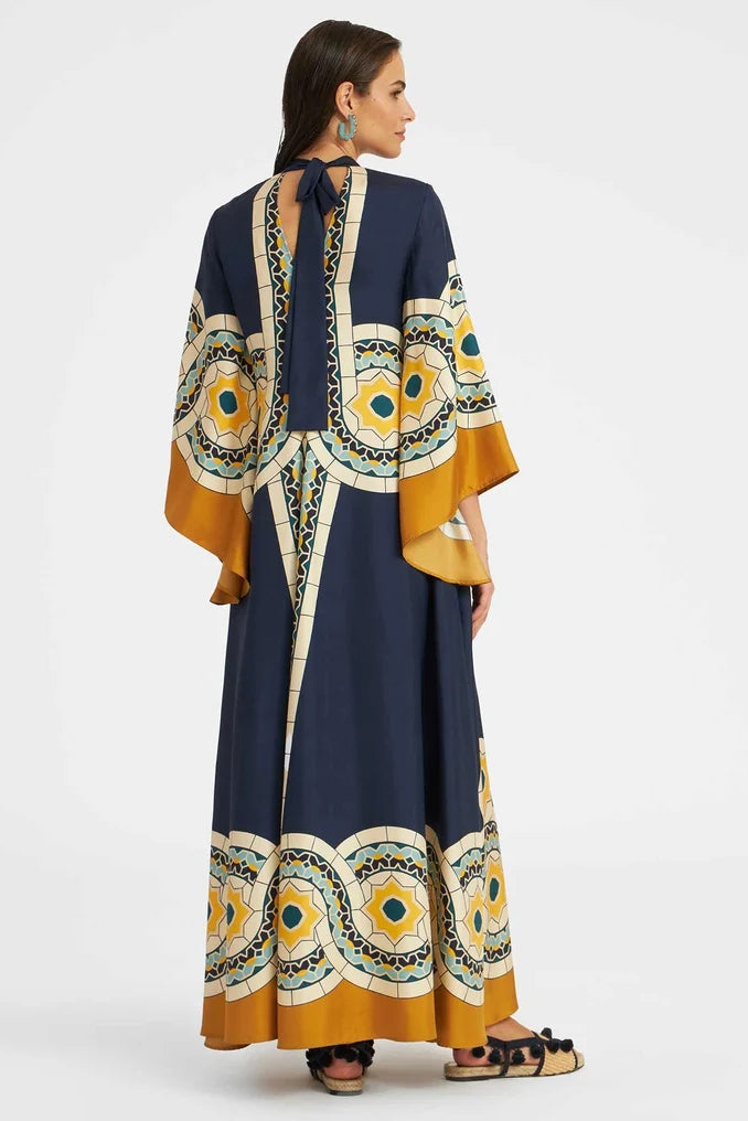 Modern Moorish Tile Print Magnificent Dress