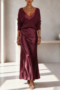 Velma - Sweater with Satin Dress Set