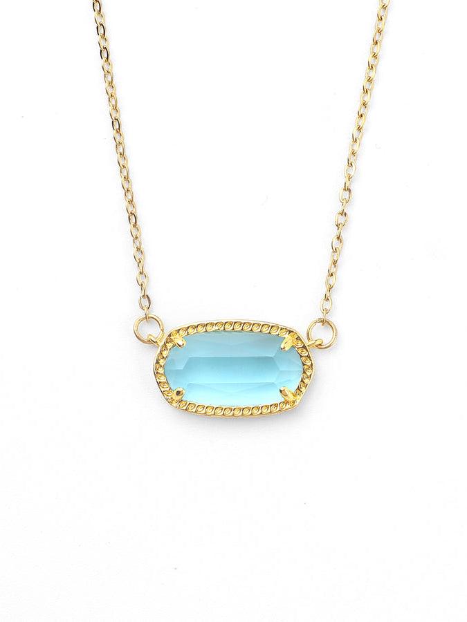 Statement Oval Birthstone Pendant Necklace