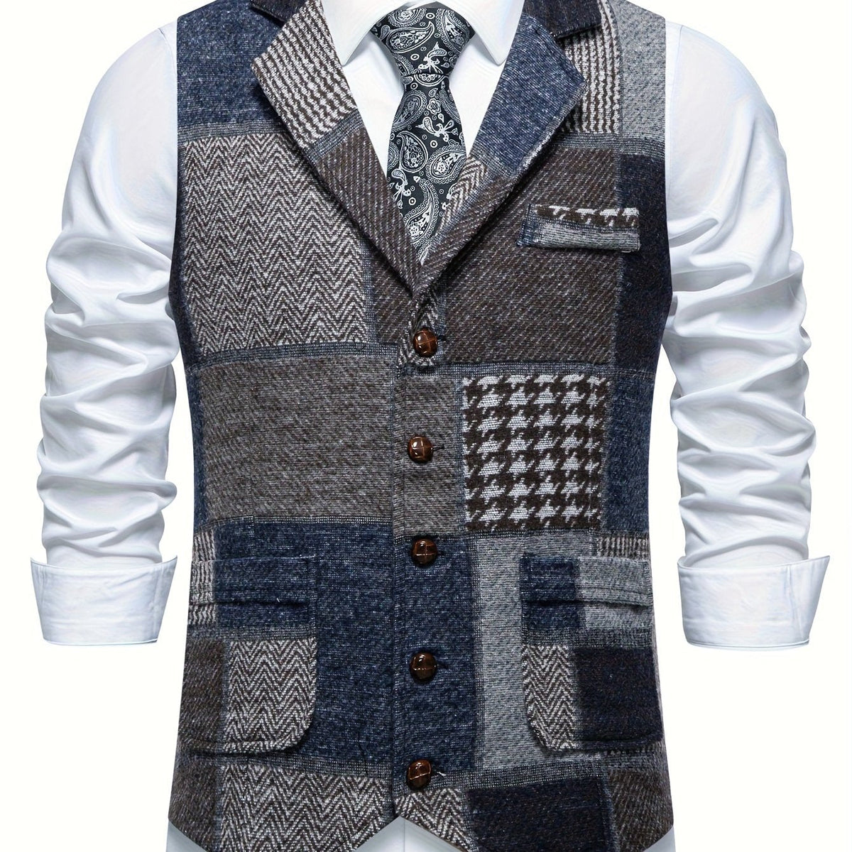 Men’s Formal Patchwork Vest