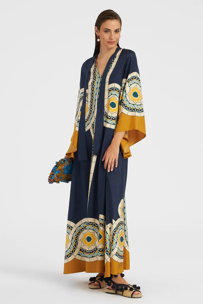 Modern Moorish Tile Print Magnificent Dress