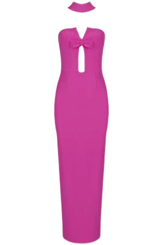 Holly Maxi-Length Dress Rose Red