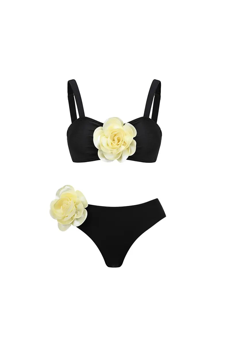 Halter 3D Flower Sexy Two-Piece Bikini