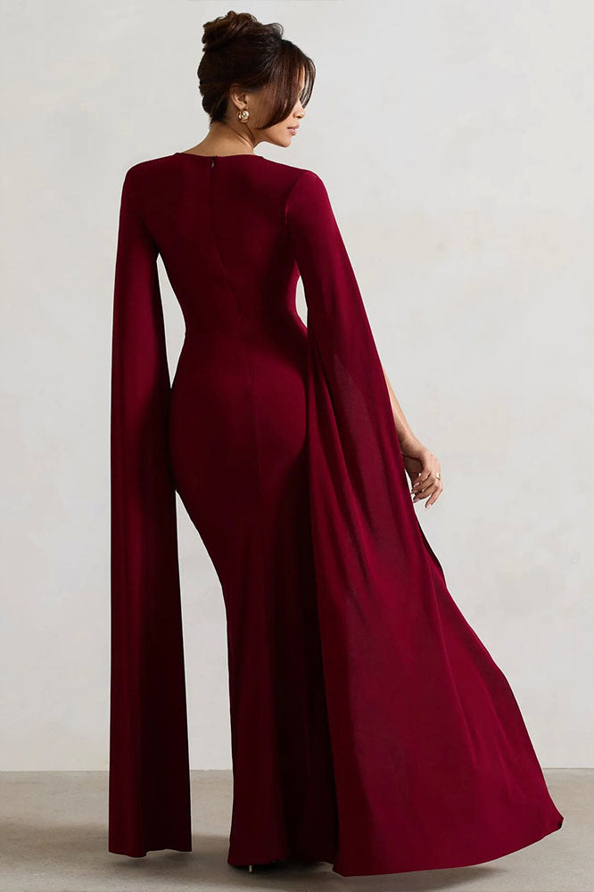 Modern Queen's Cape Slit Dress