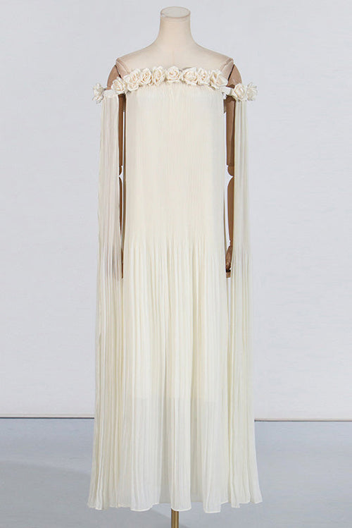3D Flower Maxi-Length Dress
