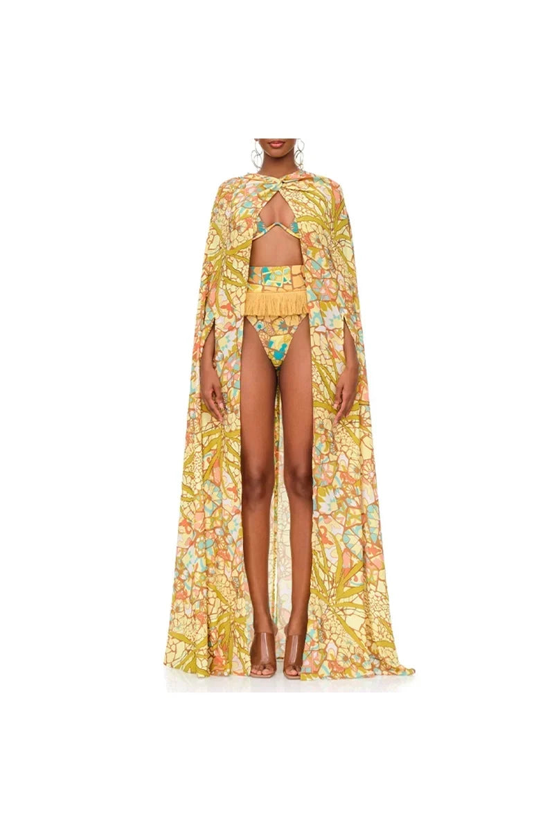 Boho Tassel Tribal Print Two-Piece Bikini