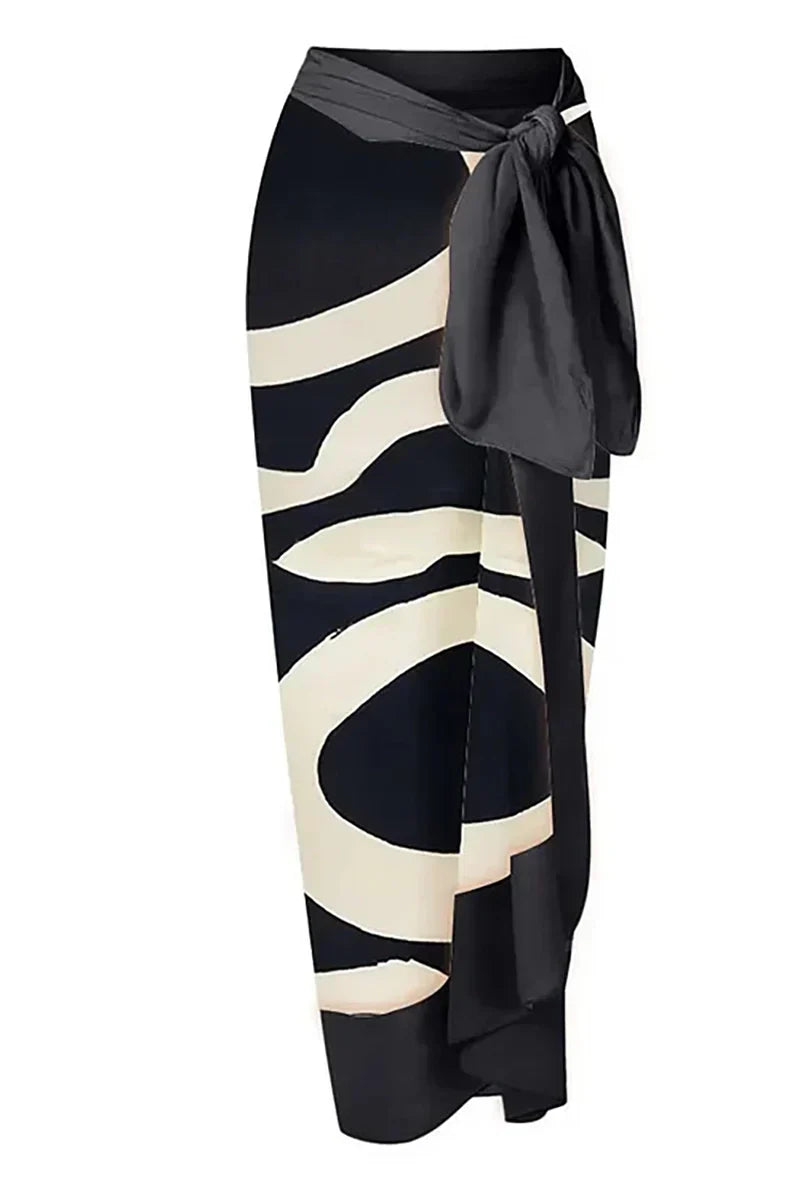 Colorblock Halter High-Waisted One-Piece Swimwear