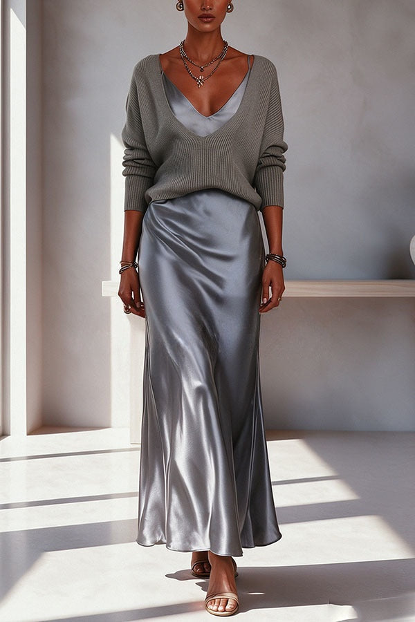 Velma - Sweater with Satin Dress Set