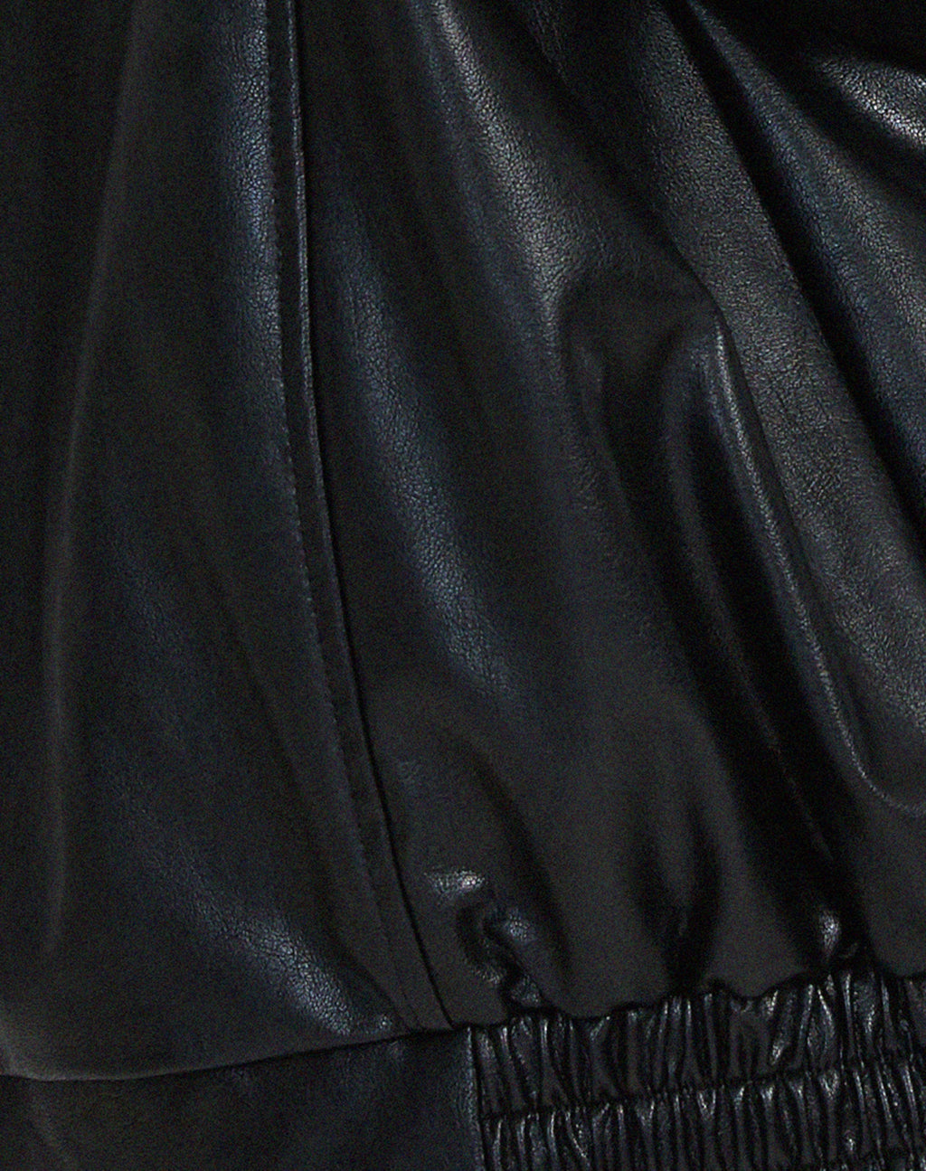 Oversized Leather Jacket with Modern Lines