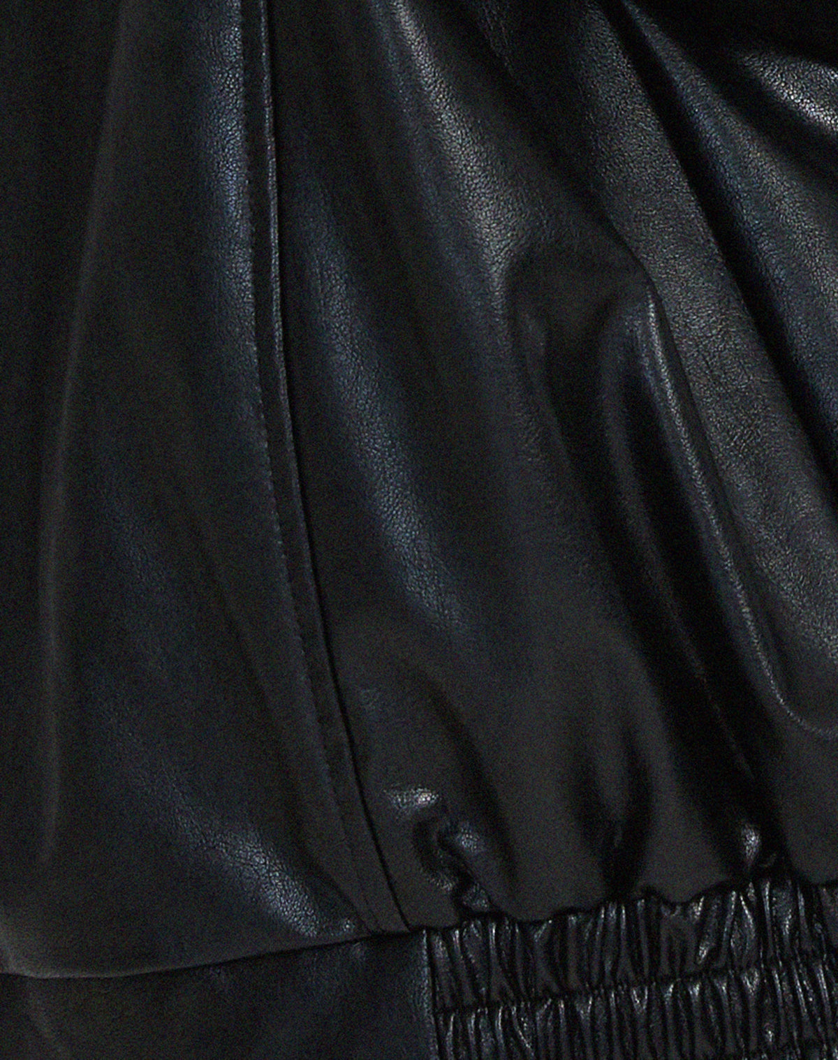 Oversized Leather Jacket with Modern Lines