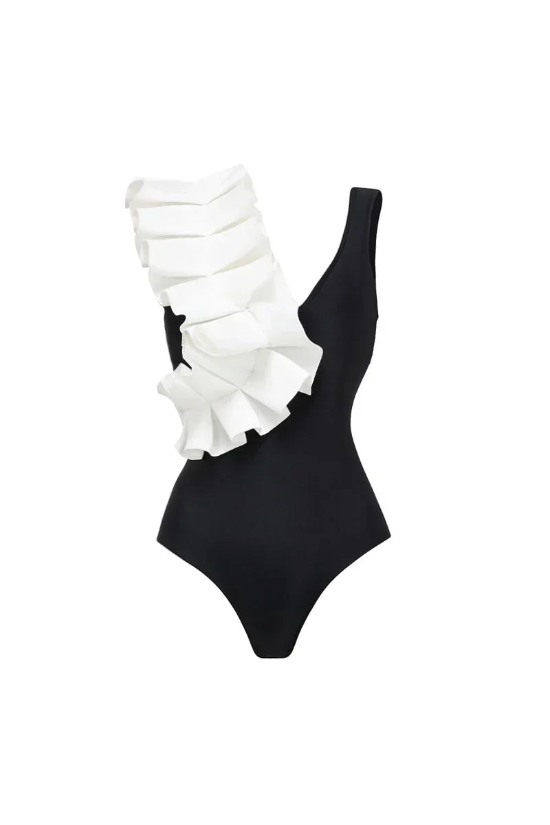 Refined Polka Dot One-Piece Swimwear