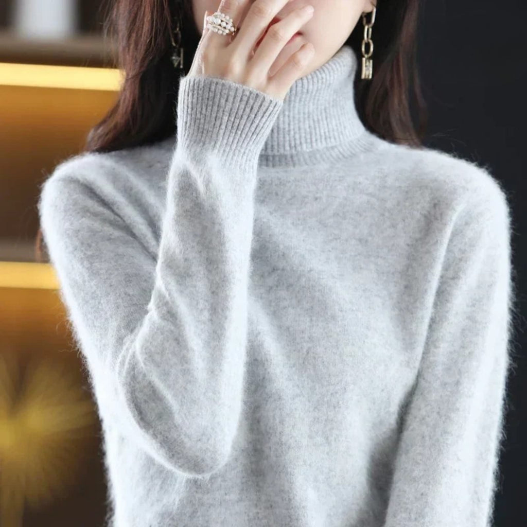 Women’s Turtleneck Sweater with Ribbed Trim