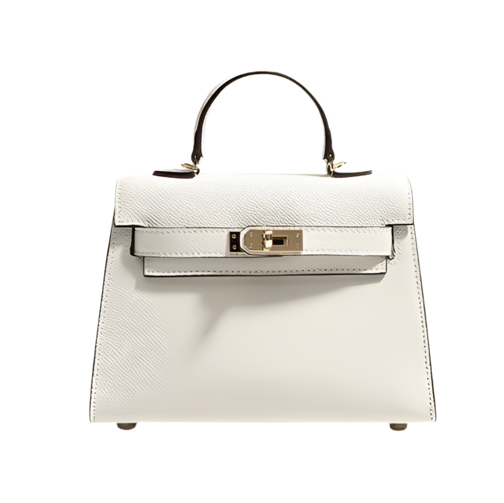Fiorenza Top Handle Flap Vegan Leather Handbag - Compact Crossbody with Detachable Strap