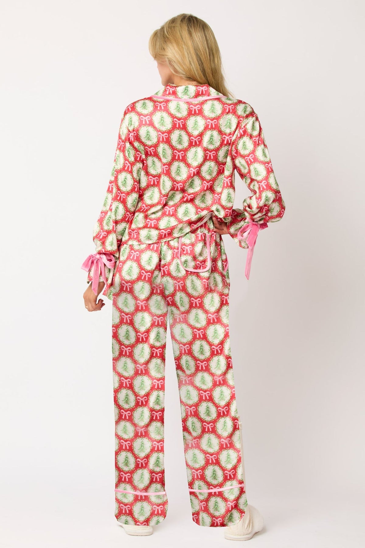 Coordinated Christmas Character Print Pajama Long Set