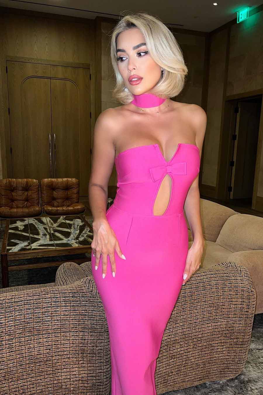 Holly Maxi-Length Dress Rose Red