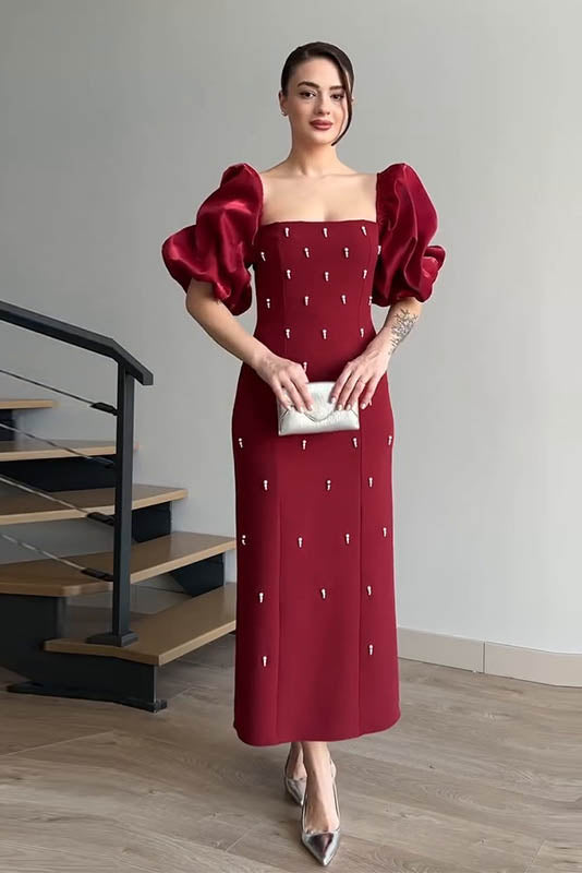Echoes of the Past Polka Dot Maxi-Length Dress