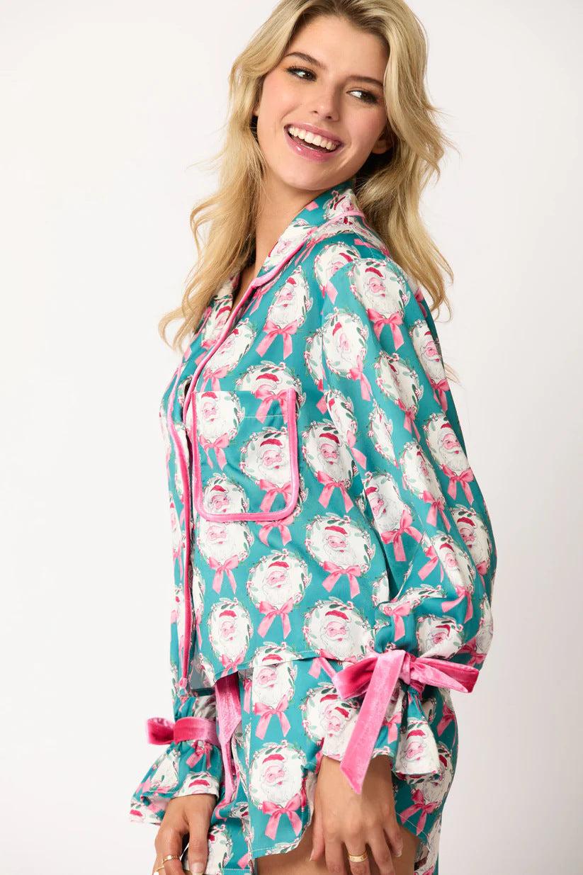 Coordinated Christmas Character Print Pajama Short Set