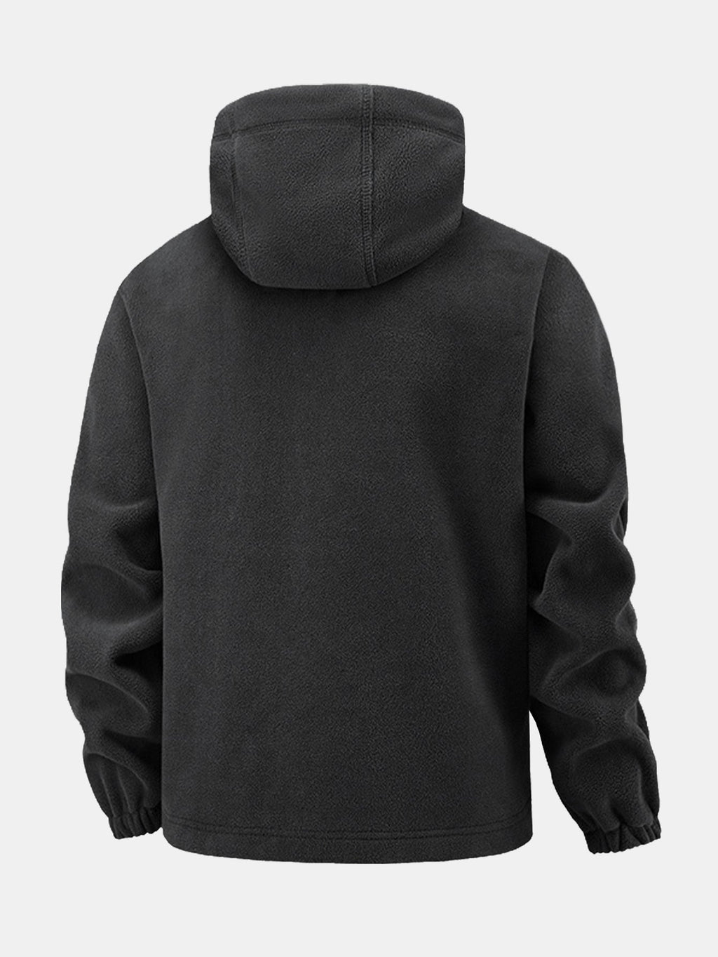 Men's Hooded Polar Fleece Jacket – Warm Full Zip Outdoor Layer with Zipped Pockets for Autumn and Winter