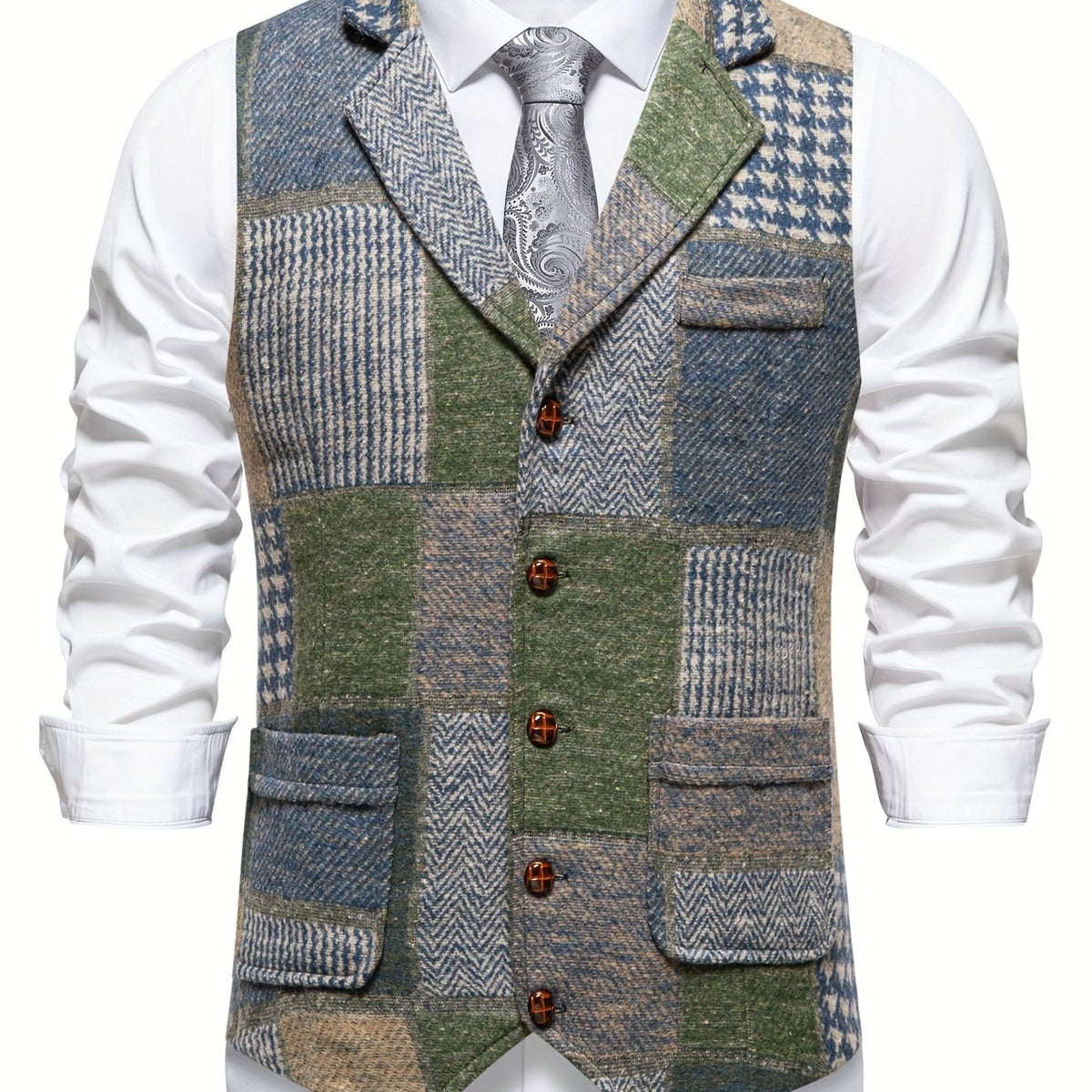 Men’s Formal Patchwork Vest