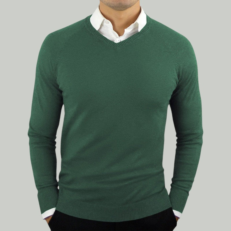 Breathable Wool Blend Sweater with Slim Fit