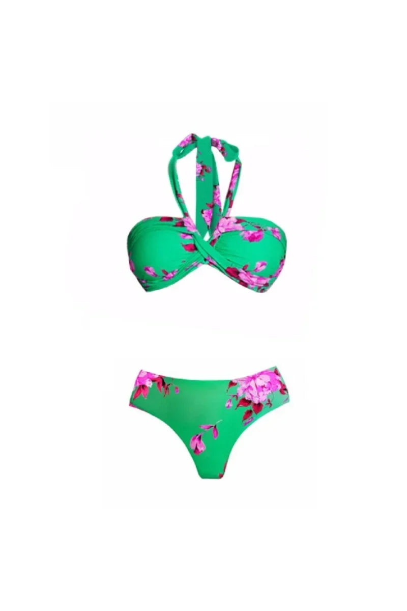 Halter Patterned Sexy Two-Piece Bikini