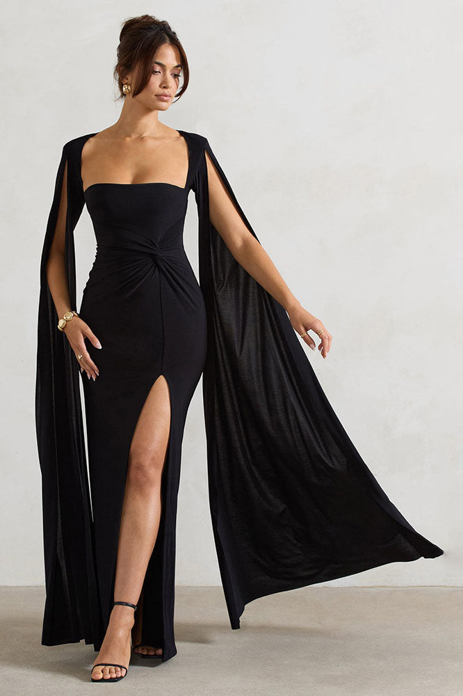 Modern Queen's Cape Slit Dress