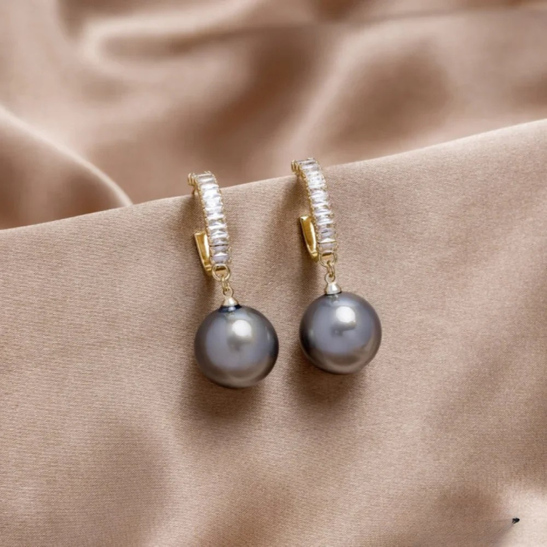 Pearl and Cubic Zirconia Earrings Exclusive Couture Collection