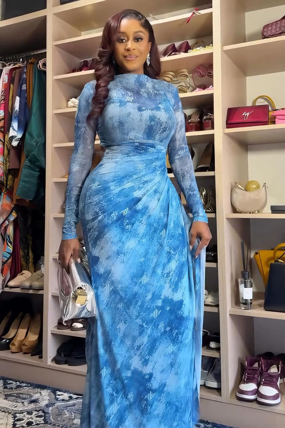 Arctic Dye Luxury Maxi-Length Dress