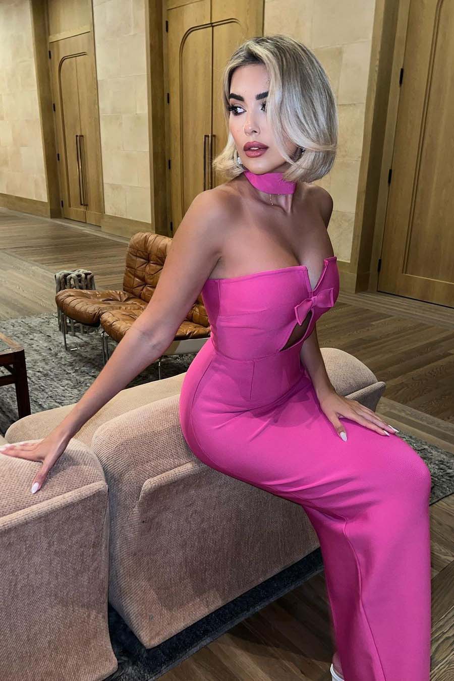 Holly Maxi-Length Dress Rose Red