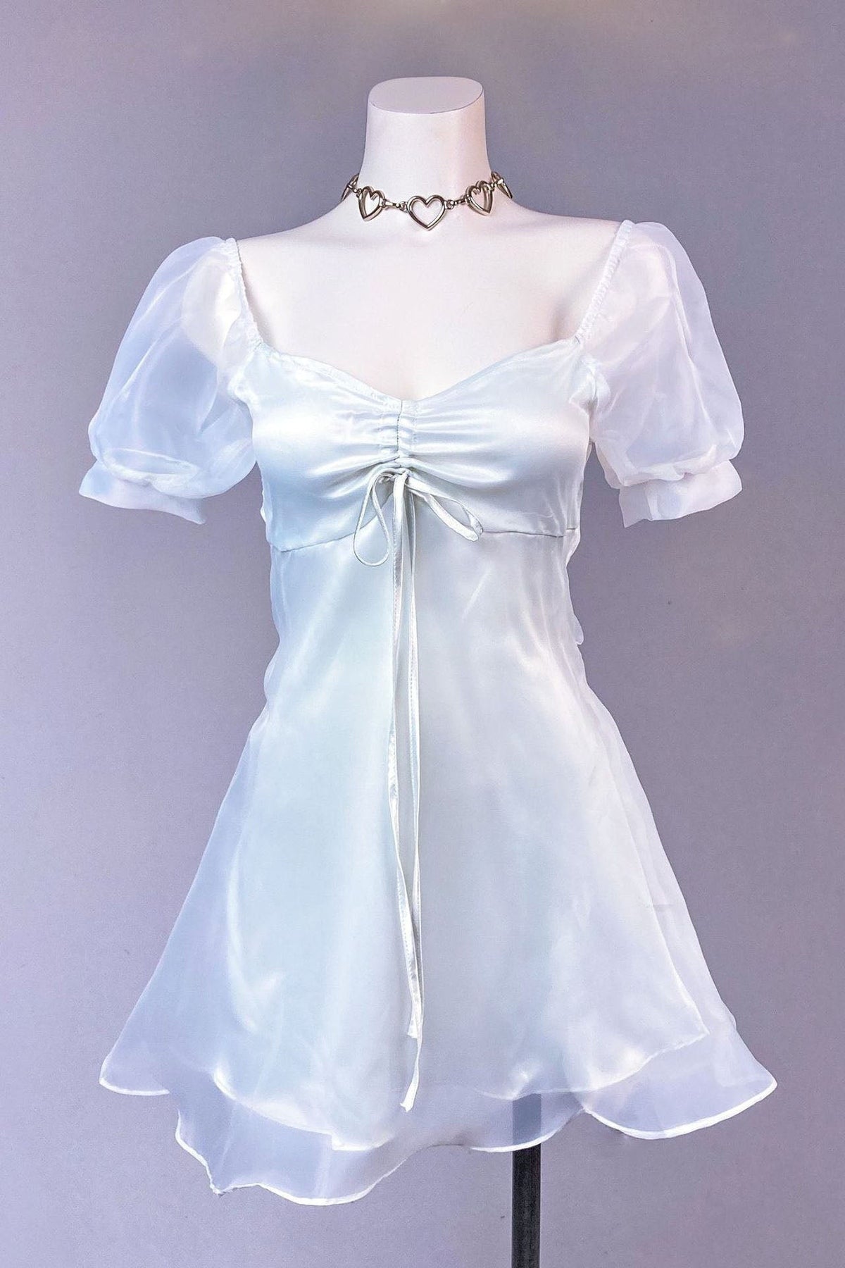Modern Puff Sleeve Sheer Princess Dress