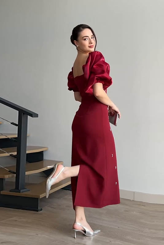 Echoes of the Past Polka Dot Maxi-Length Dress