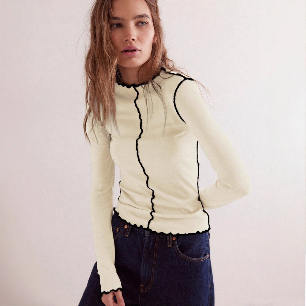 Millie - Longsleeve Shirt with Contrast Details